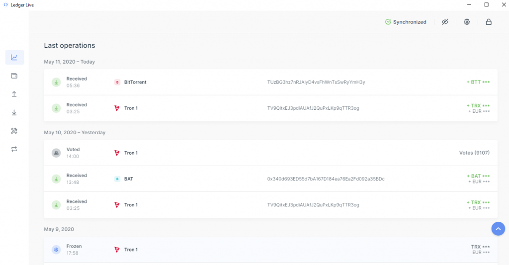 Transacciones Nano S
